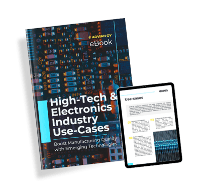 High-tech and electronics industry use-cases ebook mockup transparent