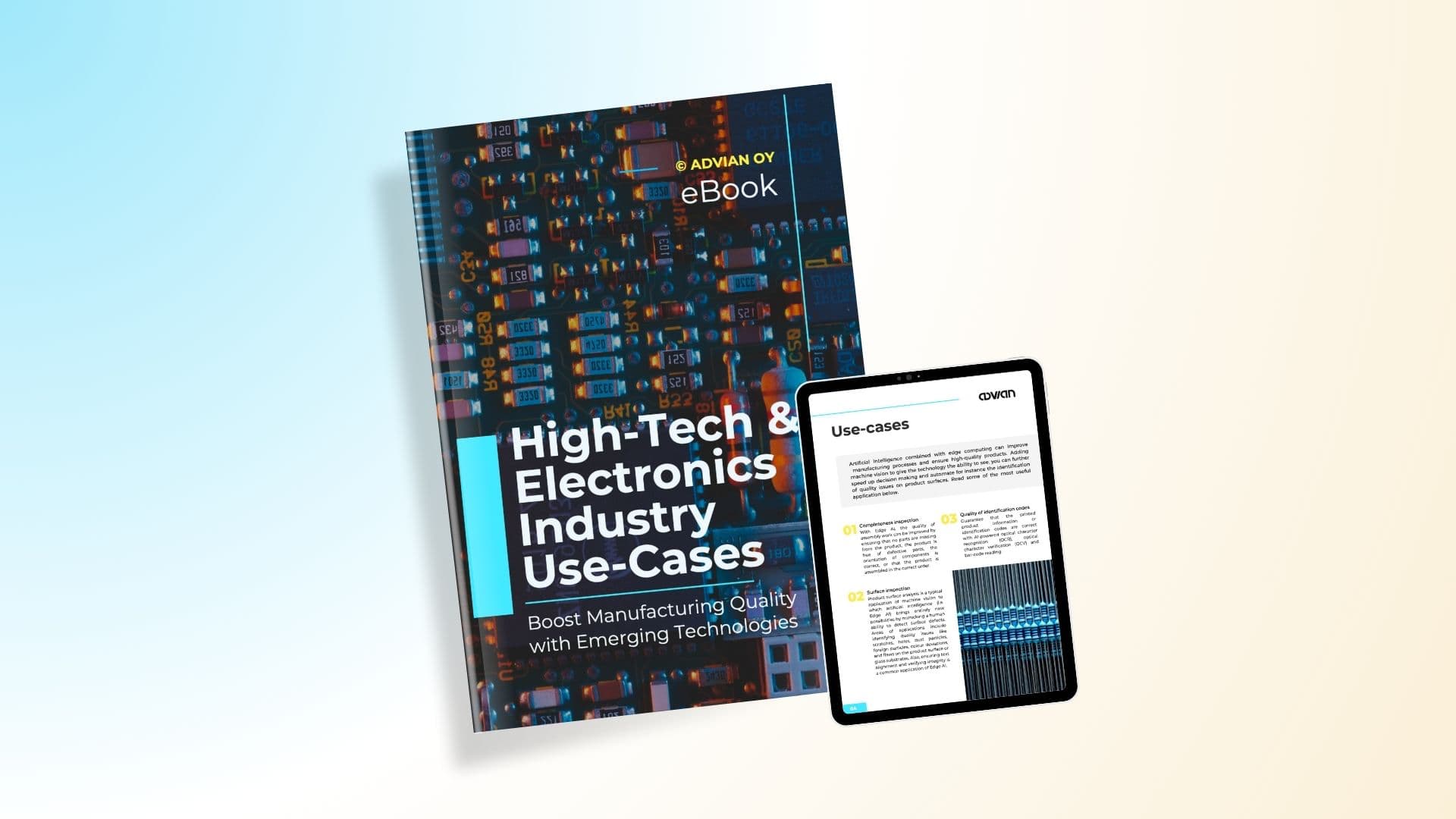 High-tech and electronics industry use-cases ebook mockup